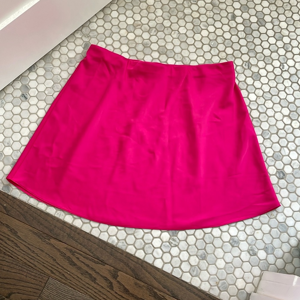 Pink satin mini skirt by j crew